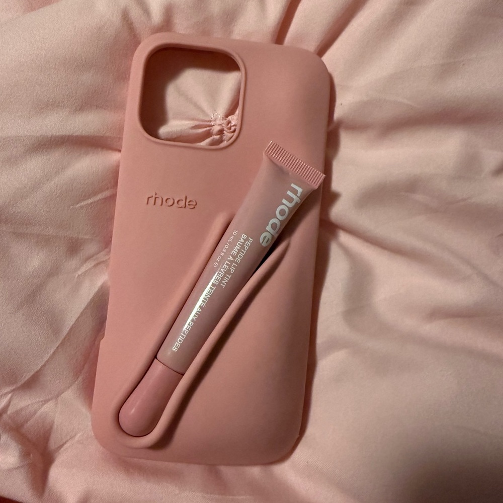 RHODE Blush Pink Phone Case and Lip Balm